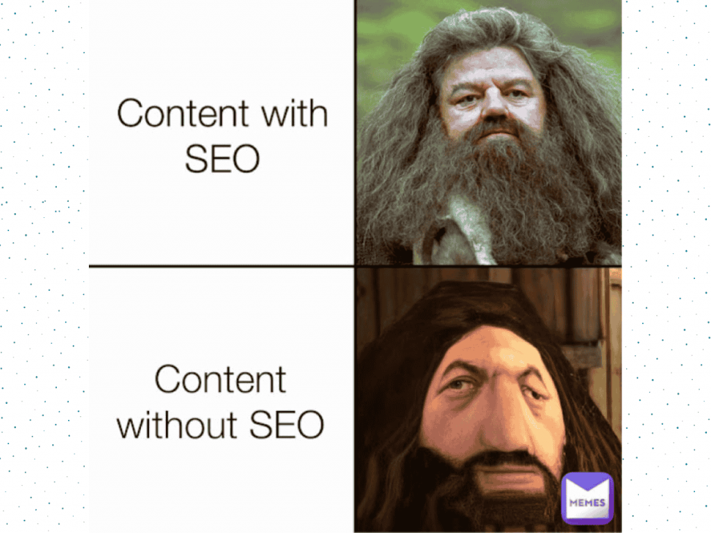 Digital Marketing Meme Highlighting How Seo Makes Content Impactful And Clear.