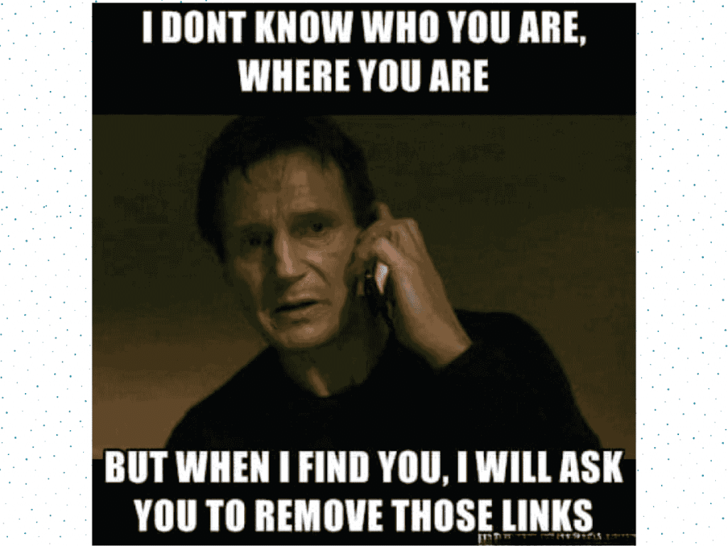 Digital Marketing Meme Showing Regret Over Low-Quality Link Building In Seo.