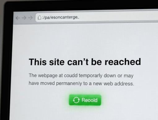 site can't be reached