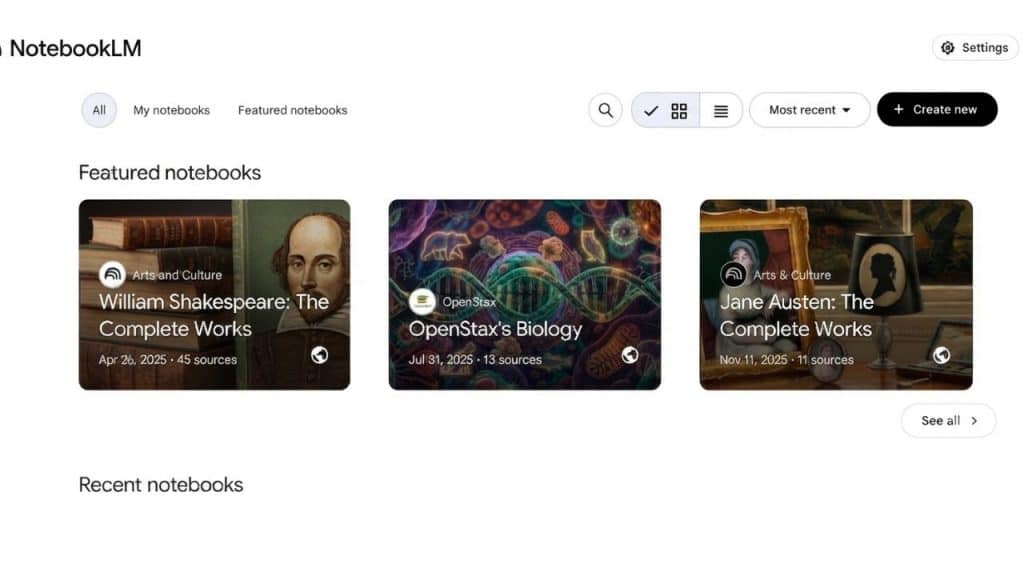 Small Business Owner Using Notebooklm On Laptop Showing Google's Ai Notebook Interface With Uploaded Documents And Audio Overview Feature